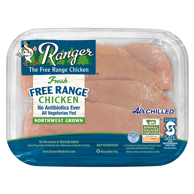 RANGER® Free Range Thin Sliced Boneless Skinless Chicken Breasts