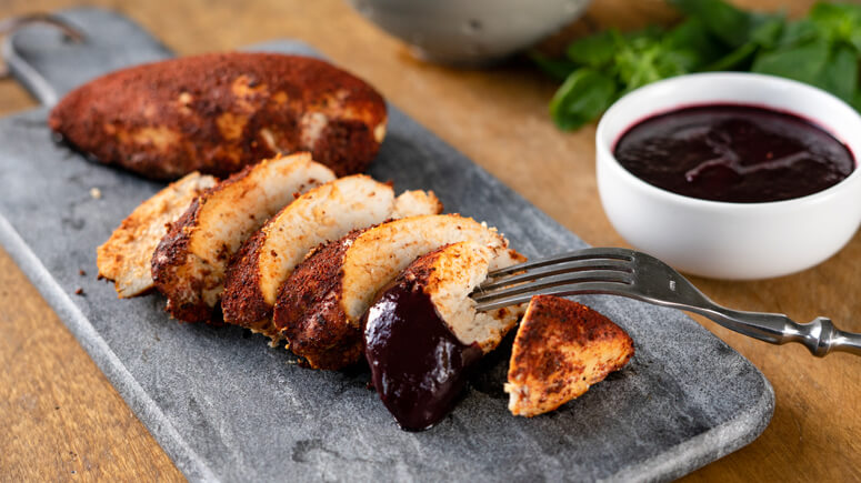 Smoked Chicken with Marionberry Basil BBQ Sauce